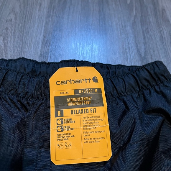 Carhartt Storm Defender Pants Black Cargo Pockets Waterproof - Picture 7 of 8